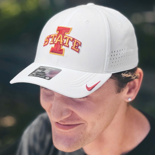 Nike I-State Cyclones White FA25 Structured Swooshflex Hat